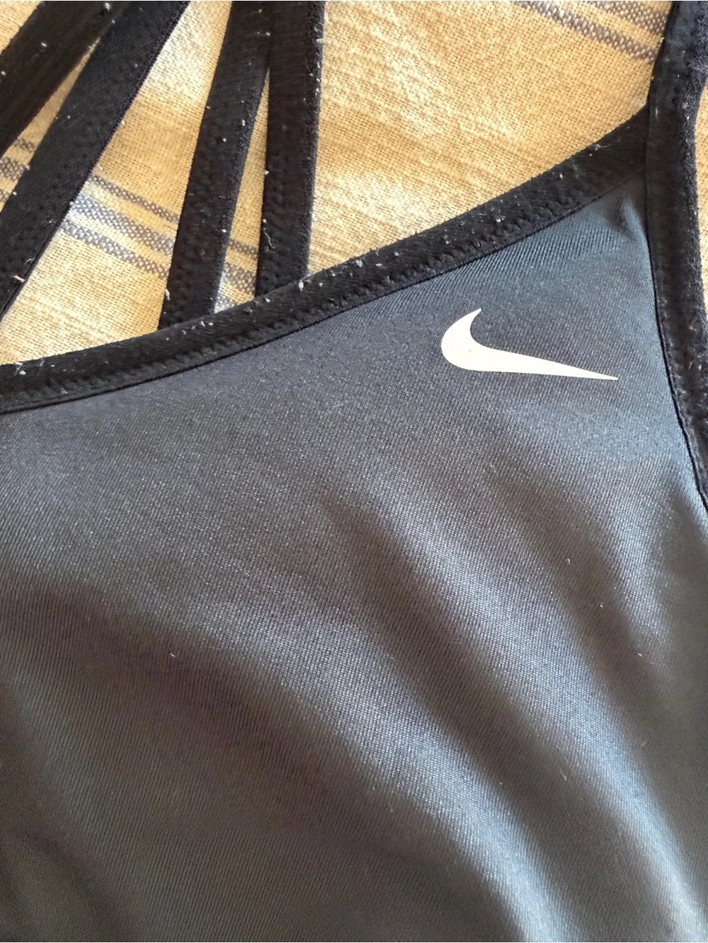 Nike dri-fit Women's Black Strappy Sports Bra Sz Medium